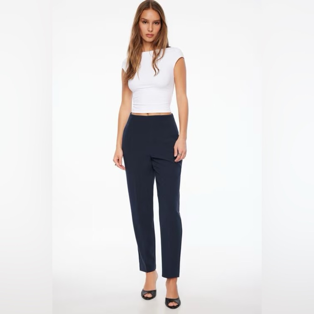💙 DYNAMITE Kendall Slim Side Zip Pants navy blue size 14